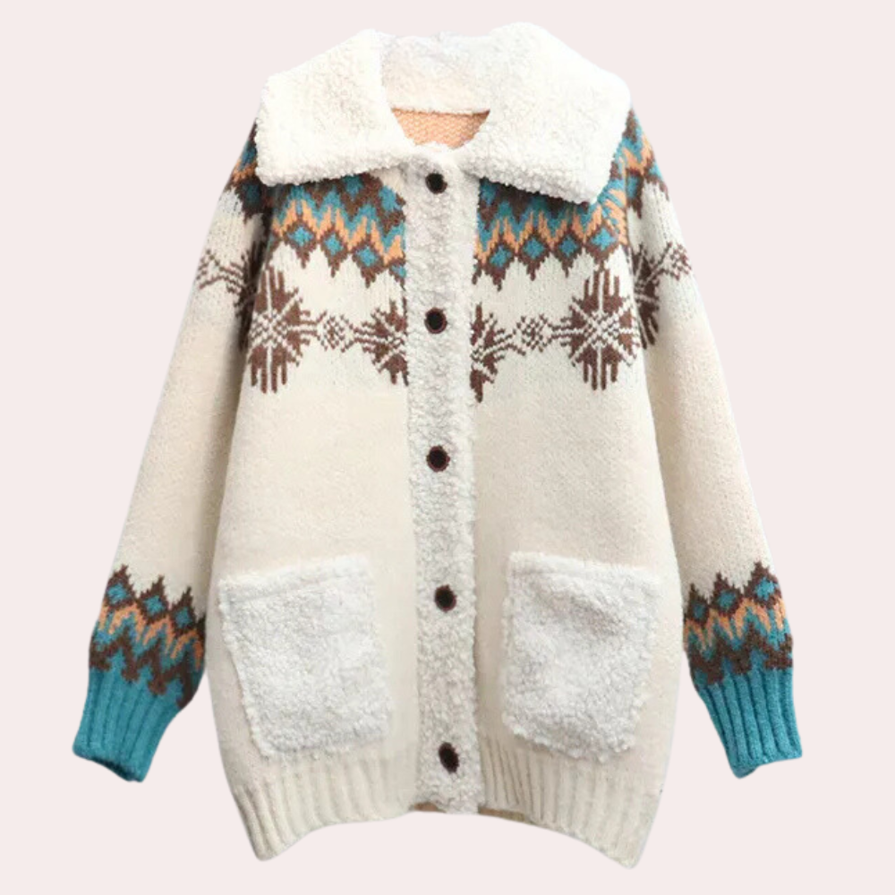 Gera Women's Winter Cardigan | Soft Fleece Collar, Comfortable and Stylish 1