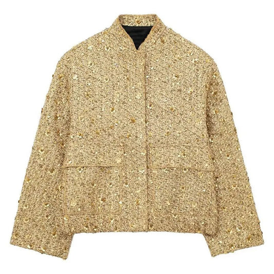 Gina Ladies' Jacket | Gold Sequins, Elegant Polyester 0