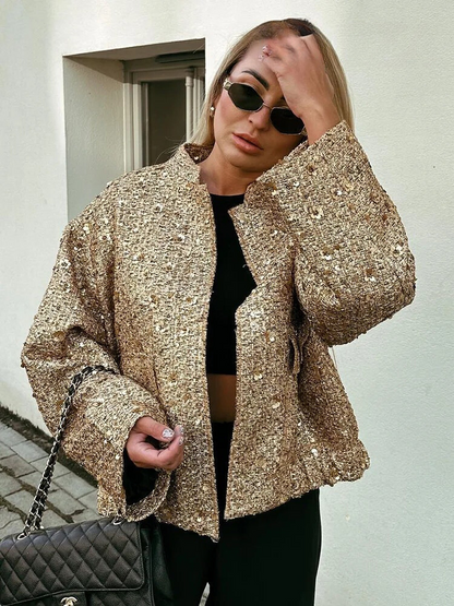 Gina Ladies' Jacket | Gold Sequins, Elegant Polyester 3
