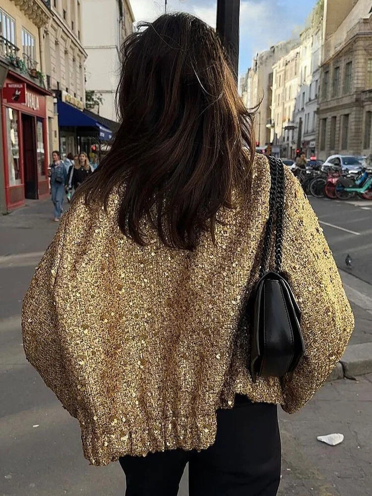 Gina Ladies' Jacket | Gold Sequins, Elegant Polyester 4