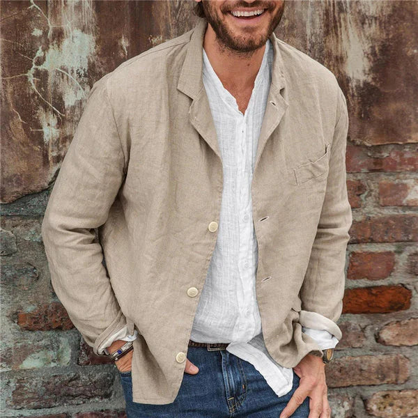 Harmon Men's Blazer | Lightweight Cotton, Elegant Design 4