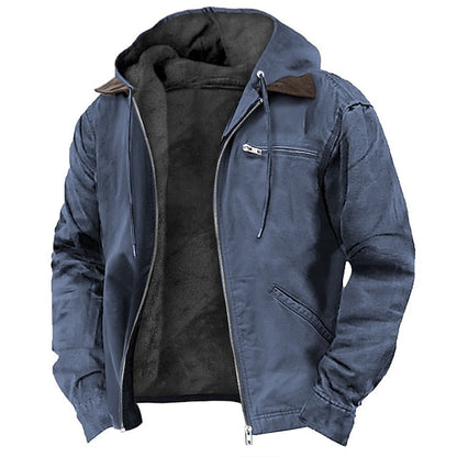 Haven Men's Jacket | Vintage Fleece Coat with Hood, Cozy Warmth 3