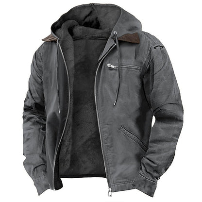 Haven Men's Jacket | Vintage Fleece Coat with Hood, Cozy Warmth 4
