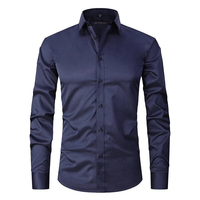 Hector Men's Stretch Dress Shirt | Breathable Polyester, Slim Fit 3