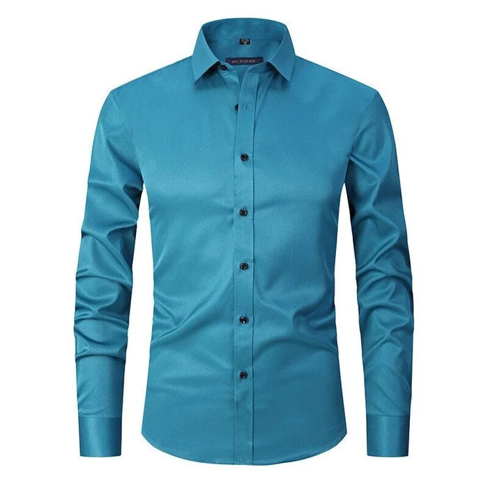 Hector Men's Stretch Dress Shirt | Breathable Polyester, Slim Fit 5