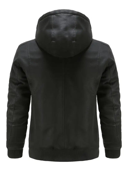 Hector Men's Winter Jacket | Windproof PU, Hooded Design 2