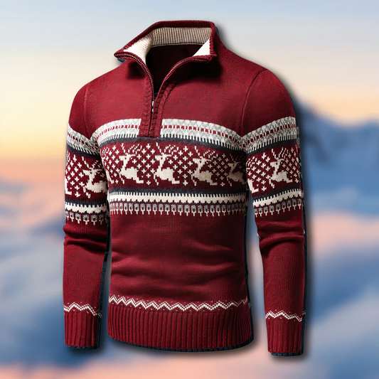 Heidi Men's Knit Half-Zip Sweater | Premium Jacquard Fabric 0