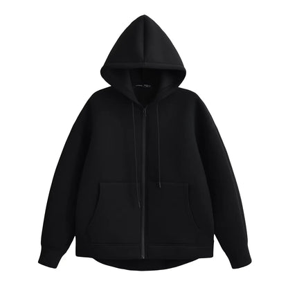 Holly Women's Winter Coat | Grey Long Zipper with Hood, Comfortable and Stylish 0