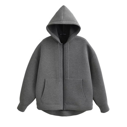 Holly Women's Winter Coat | Grey Long Zipper with Hood, Comfortable and Stylish 5