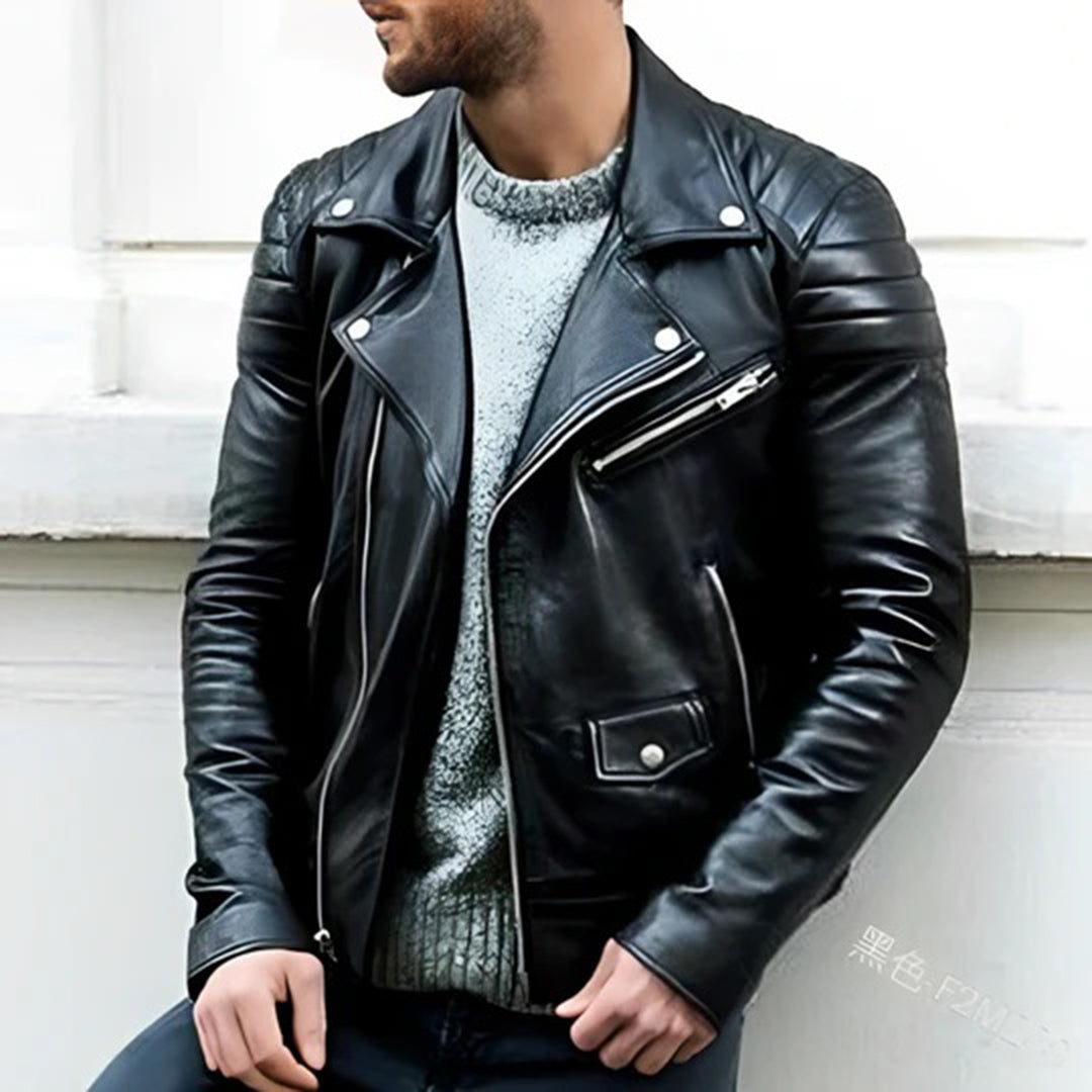 Hugo Men's Biker Jacket | Premium Leather, Stylish Fit 0
