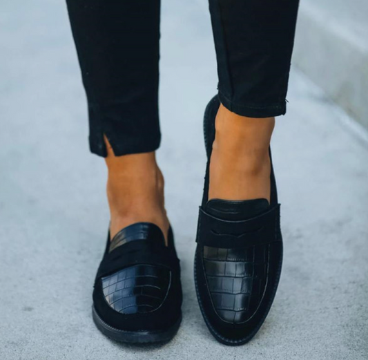 IRINA | Black Suede Loafers with Minimalist Class 0