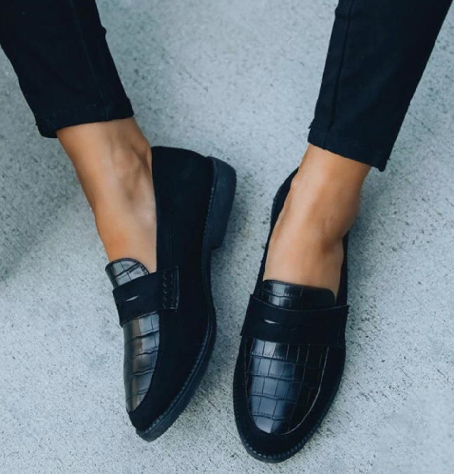 IRINA | Black Suede Loafers with Minimalist Class 2