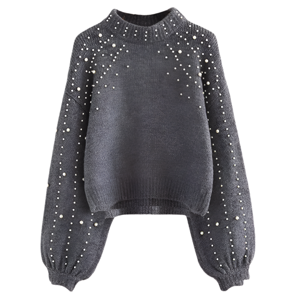 ISABELLE | Knitted sweater with pearl decoration and loose fit 2