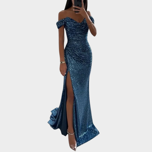 ISABELLE | Long Evening Dress with Slit for Wedding Guests 0
