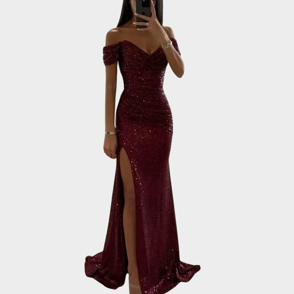 ISABELLE | Long Evening Dress with Slit for Wedding Guests 2