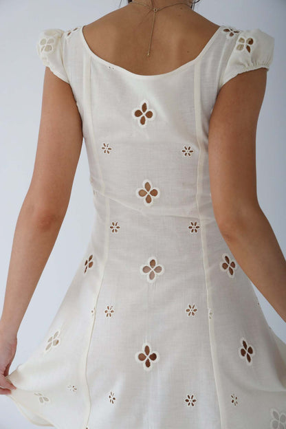 Isabella - Vintage Embroidered Fishtail Midi Dress | Romantic, Elegant & Breathable 7
