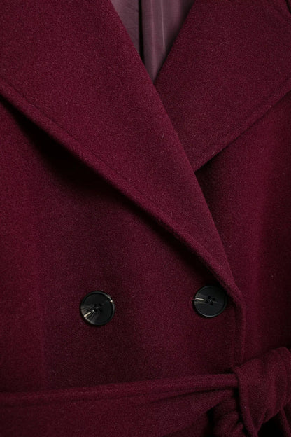 Isla Women's Winter Coat | Burgundy, Long and Elegant Polyester-Wool Blend 5