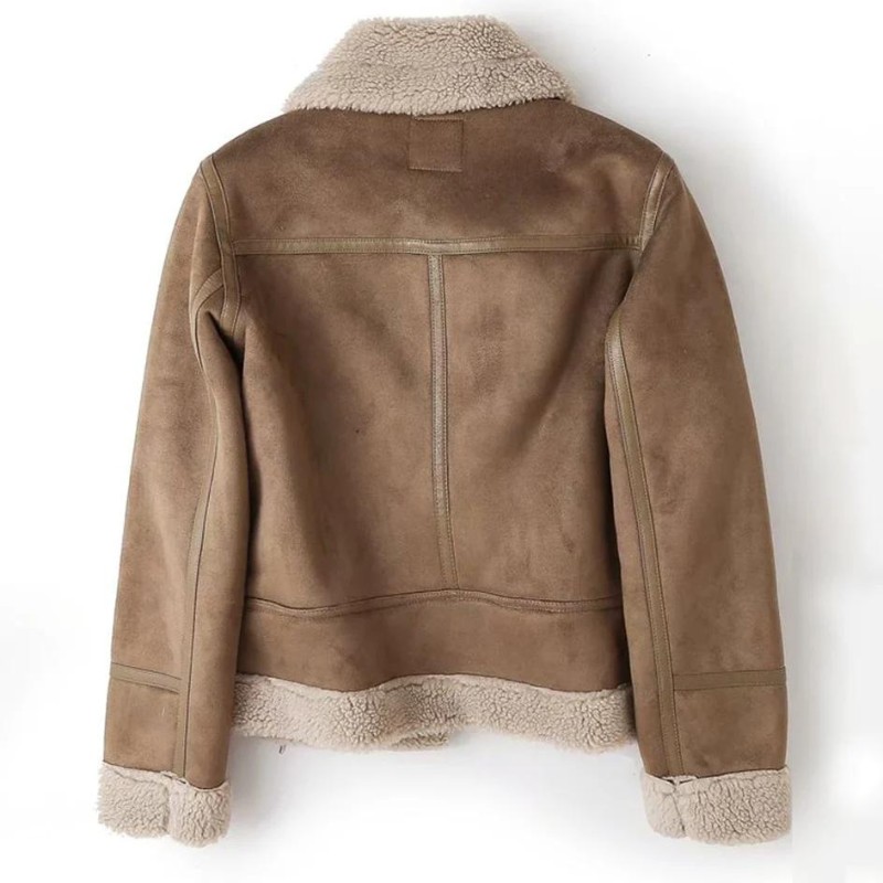 Jade Women's Jacket | Black Leather with Sherpa Lining, Edgy and Elegant 1