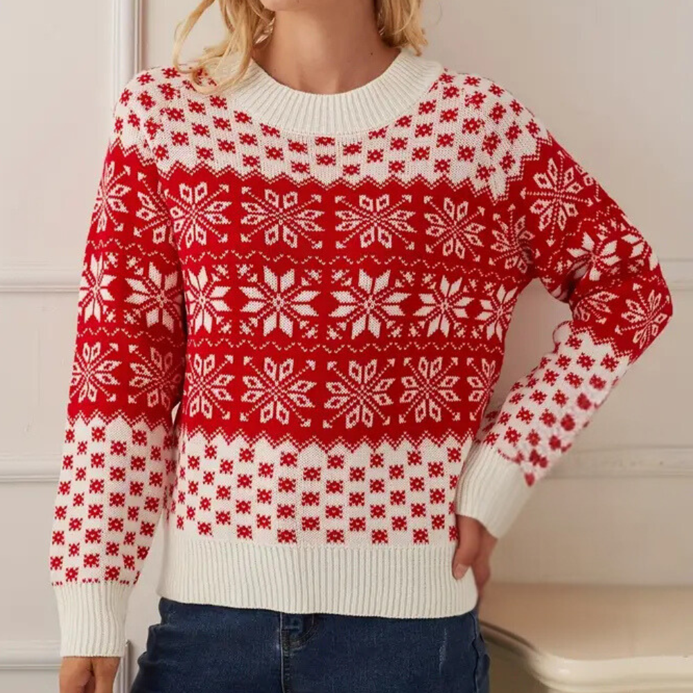 Karla Women's Christmas Sweater | 100% Acrylic, Ugly Christmas Sweater with Snowflake Design 0