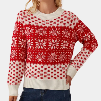 Karla Women's Christmas Sweater | 100% Acrylic, Ugly Christmas Sweater with Snowflake Design 1