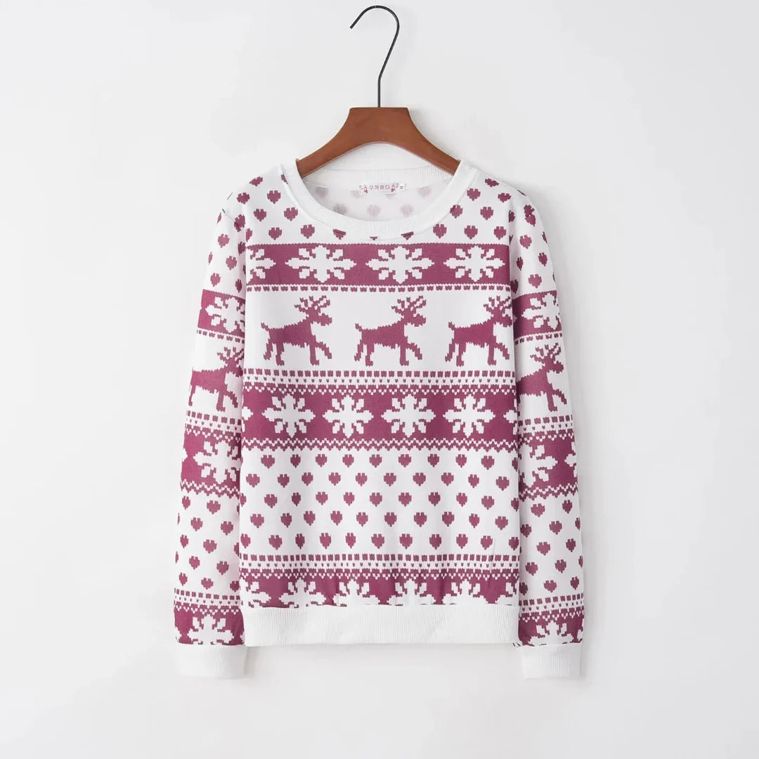 Kendra Women's Christmas Sweater | Knitted Fabric with Reindeer, Comfortable Fit 0