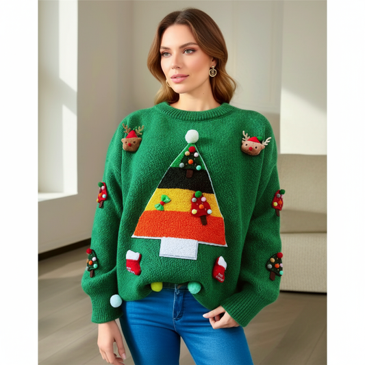 Kira Women's Christmas Sweater | Soft Acrylic, Comfortable Fit 1
