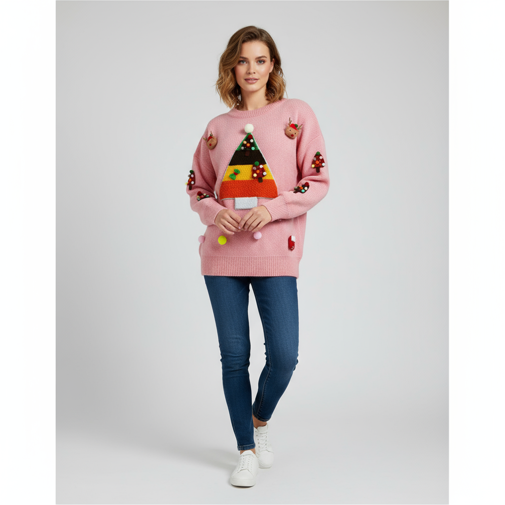 Kira Women's Christmas Sweater | Soft Acrylic, Comfortable Fit 3