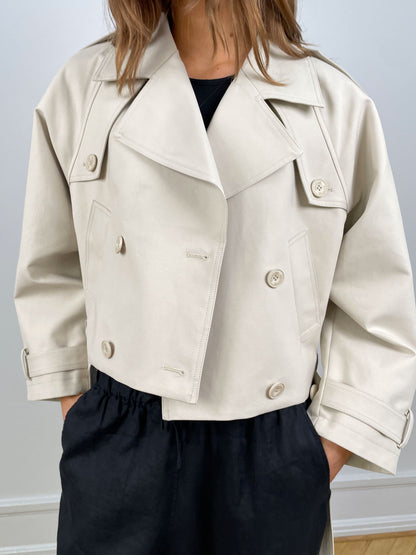 Kira Women's Trench Coat | Short Lightweight, Elegant Fit in Green 2