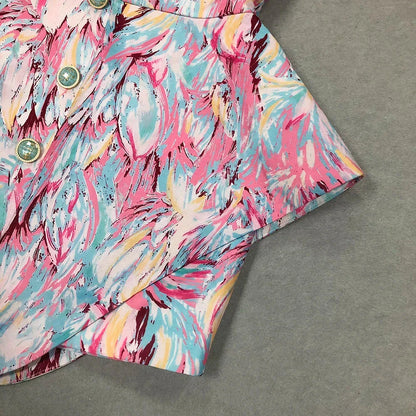 LEONTINA | Sculptural Strapless Mini Dress with Abstract Print 6