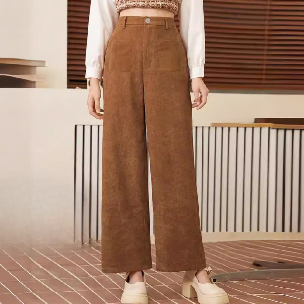 LIVIA | Corduroy wide-leg high-waist trousers 3