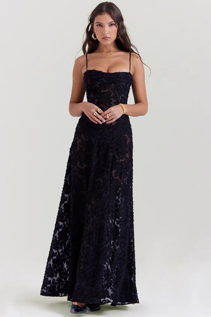 LIVIA | Long summer dress with open back and adjustable straps 5