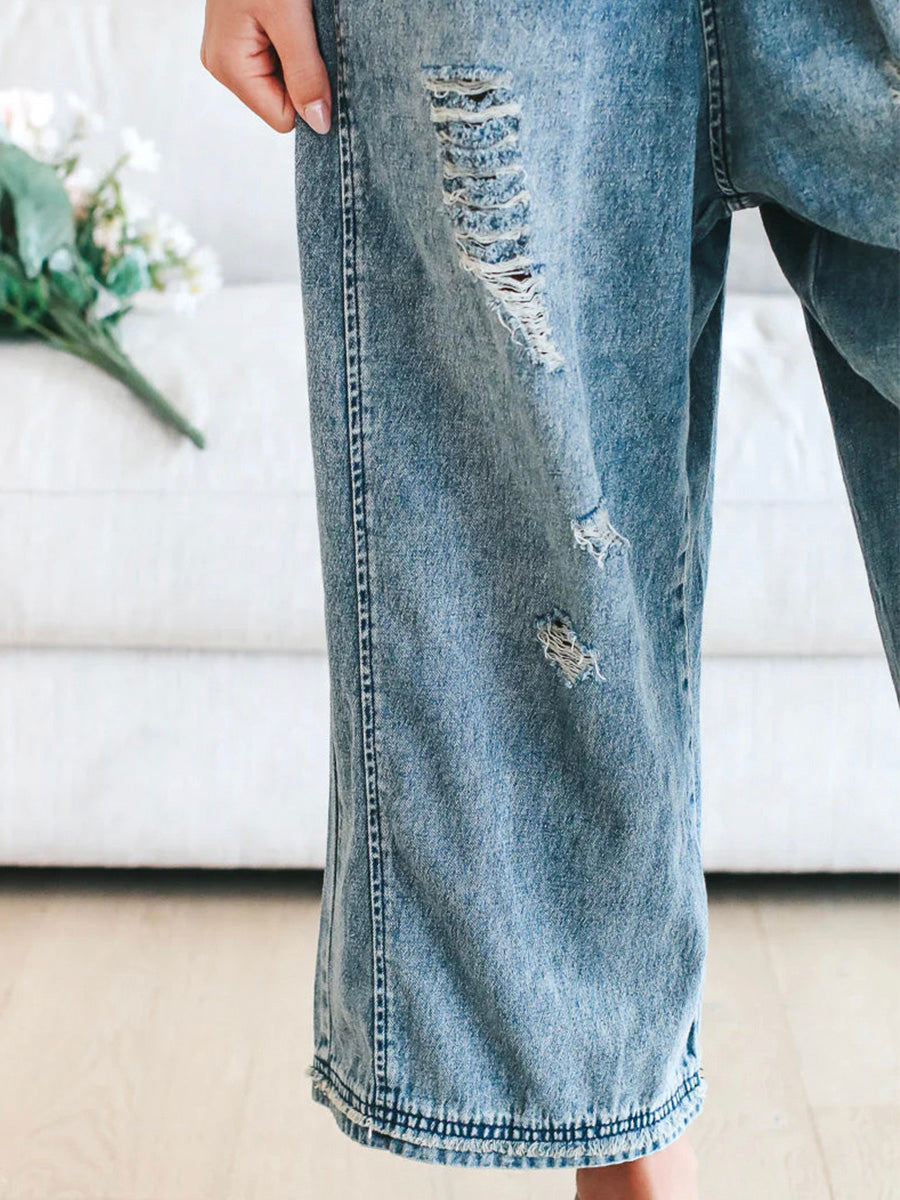 LIVIA | Loose Denim Dungarees for Women 4