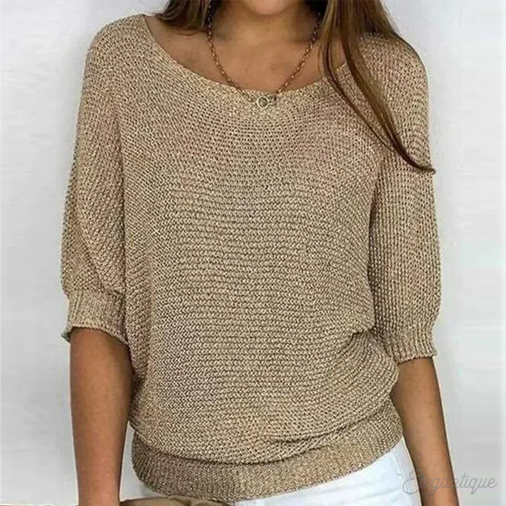 LOÏS | Lightweight Knitted Sweater with Boat Neck 0
