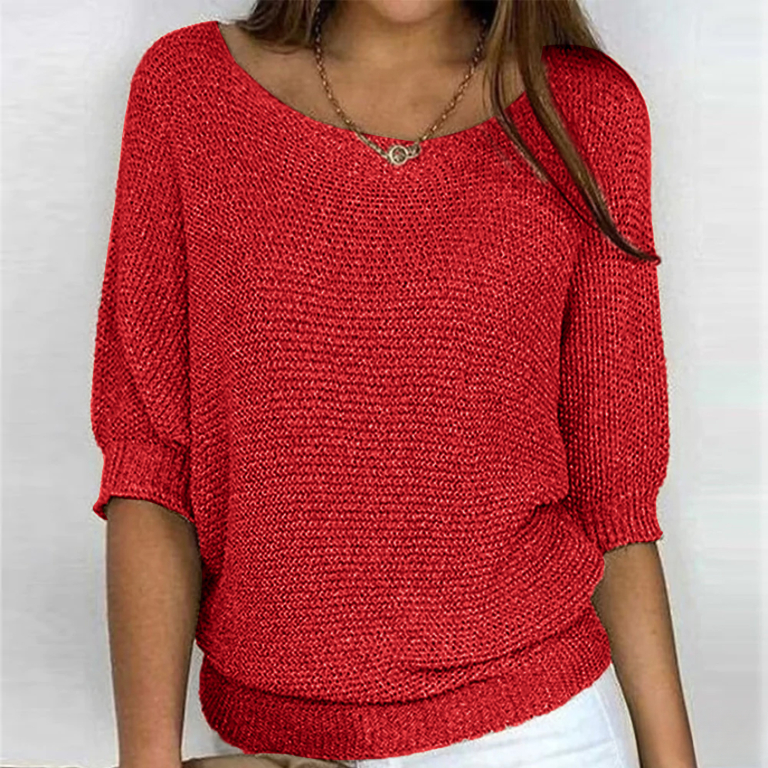 LOÏS | Lightweight Knitted Sweater with Boat Neck 1