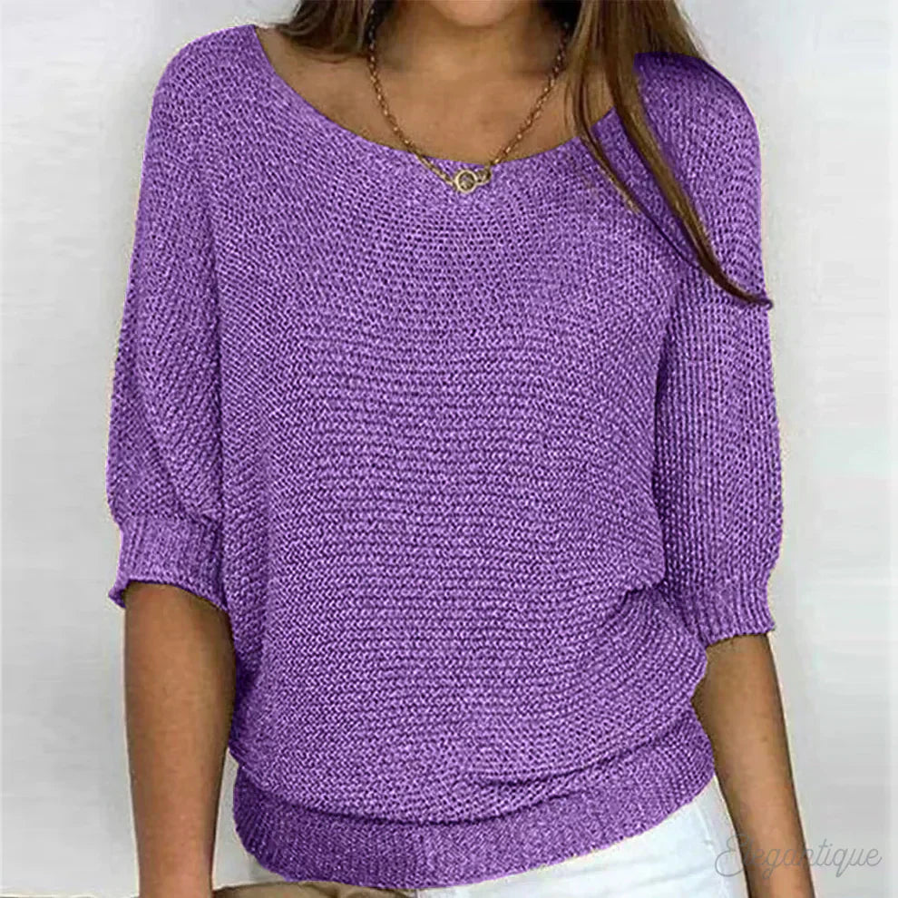 LOÏS | Lightweight Knitted Sweater with Boat Neck 7