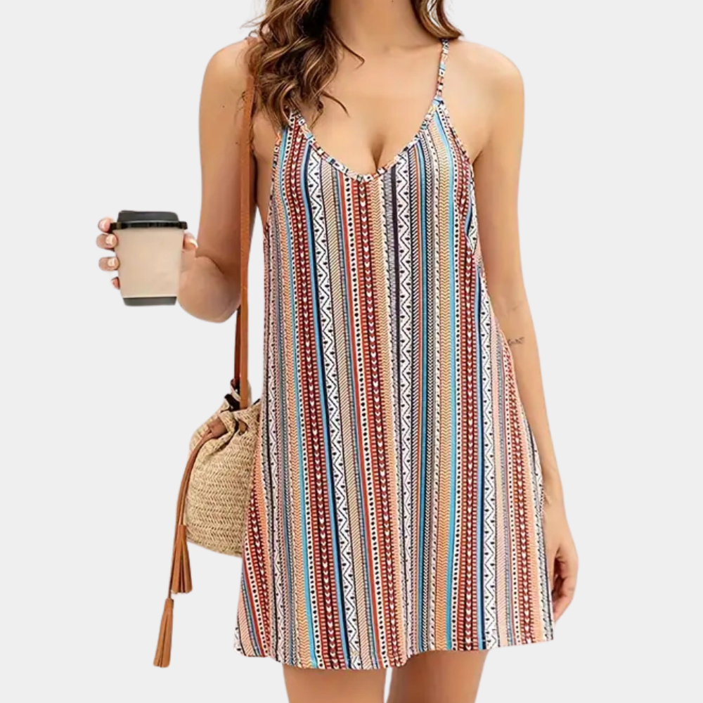 LORETA | Striped Summer Dress with Adjustable Straps 1