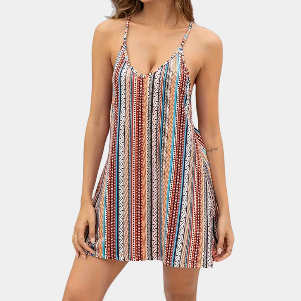 LORETA | Striped Summer Dress with Adjustable Straps 3