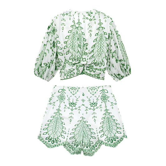 LUMI | Airy co-ord set with embroidered details 0
