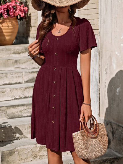LYANA | Casual Summer Dress with Button Detail 9
