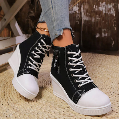 LYZANE | Elegant wedge sneaker with zip and hidden heel 2