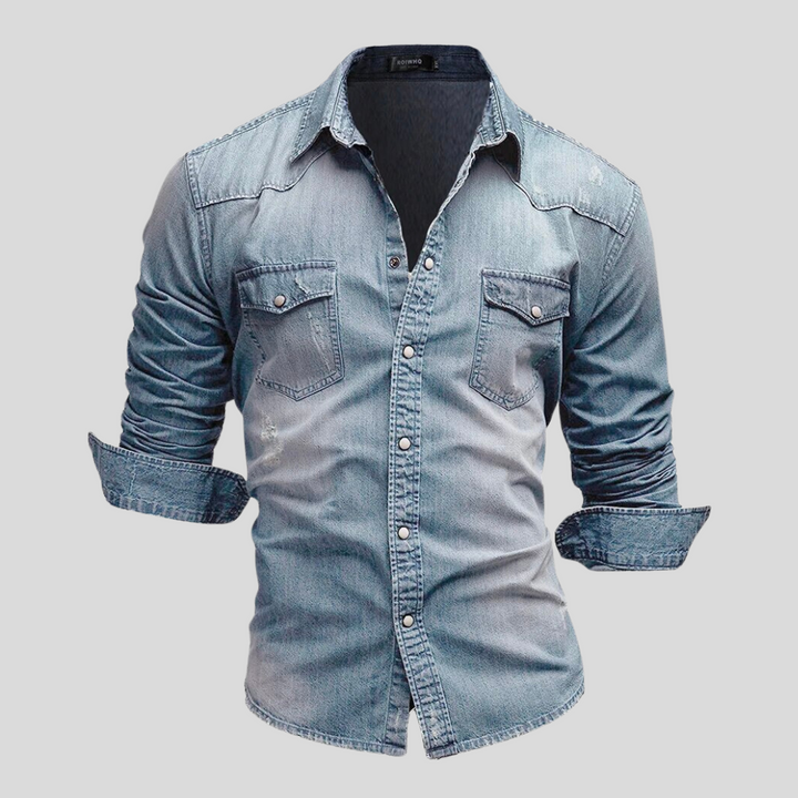 Lex Women's Shirt | Eco-Friendly Denim, Versatile Long Sleeve 0