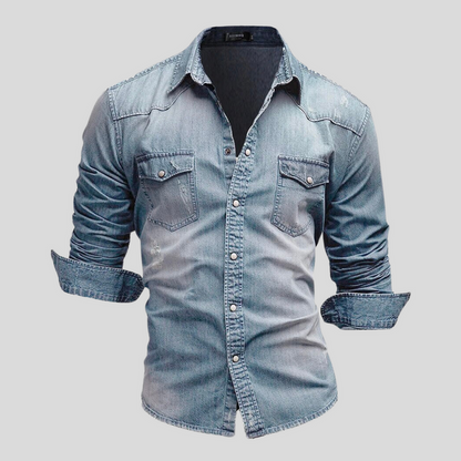 Lex Women's Shirt | Eco-Friendly Denim, Versatile Long Sleeve 0
