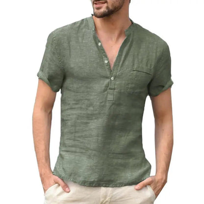 Lina Women's T-Shirt | Airy Linen, Chic V-Neck with Chest Pocket 2