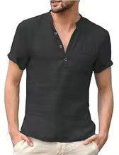 Lina Women's T-Shirt | Airy Linen, Chic V-Neck with Chest Pocket 7