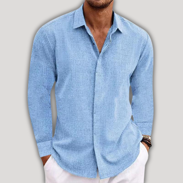 Lino Men's Long Sleeved Shirt | Breathable Linen, Elegant 1