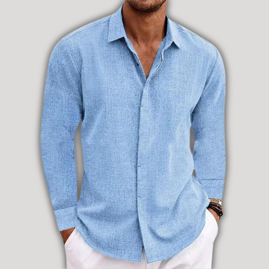 Lino Men's Long Sleeved Shirt | Breathable Linen, Elegant 1