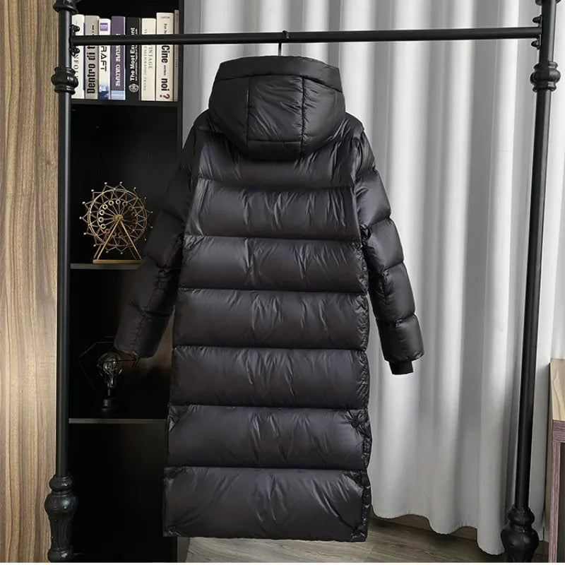 Lira Women's Down Jacket | Long Thick Winter Coat with Luxurious Gold Details 2
