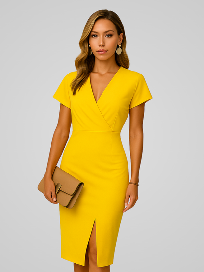 Livia | Refined Midi Summer Dress with V-neck 7