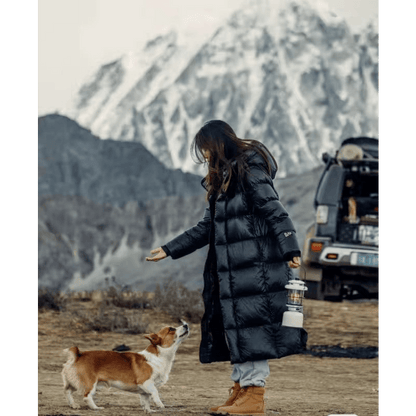 Long Padded Women's Winter Coat with Adjustable Hood and Functional Pockets for Maximum Warmth 0