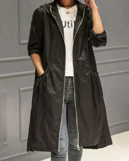 Long Rain Jacket for Women | With Hood 3